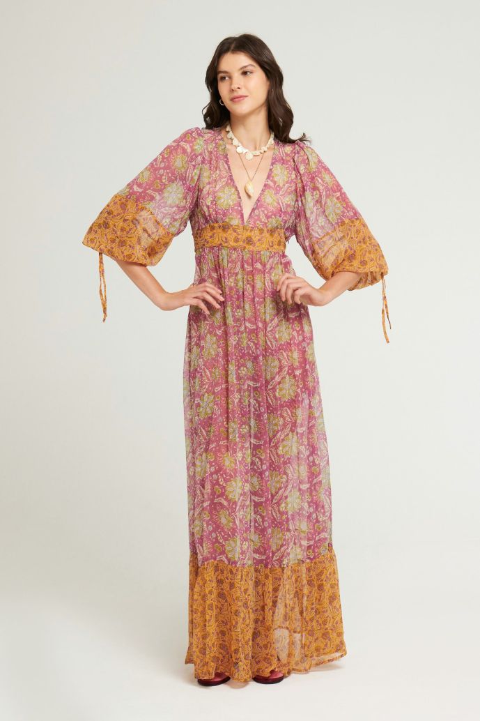 Clothes Antik Batik  | Loah Maxi Dress Pink